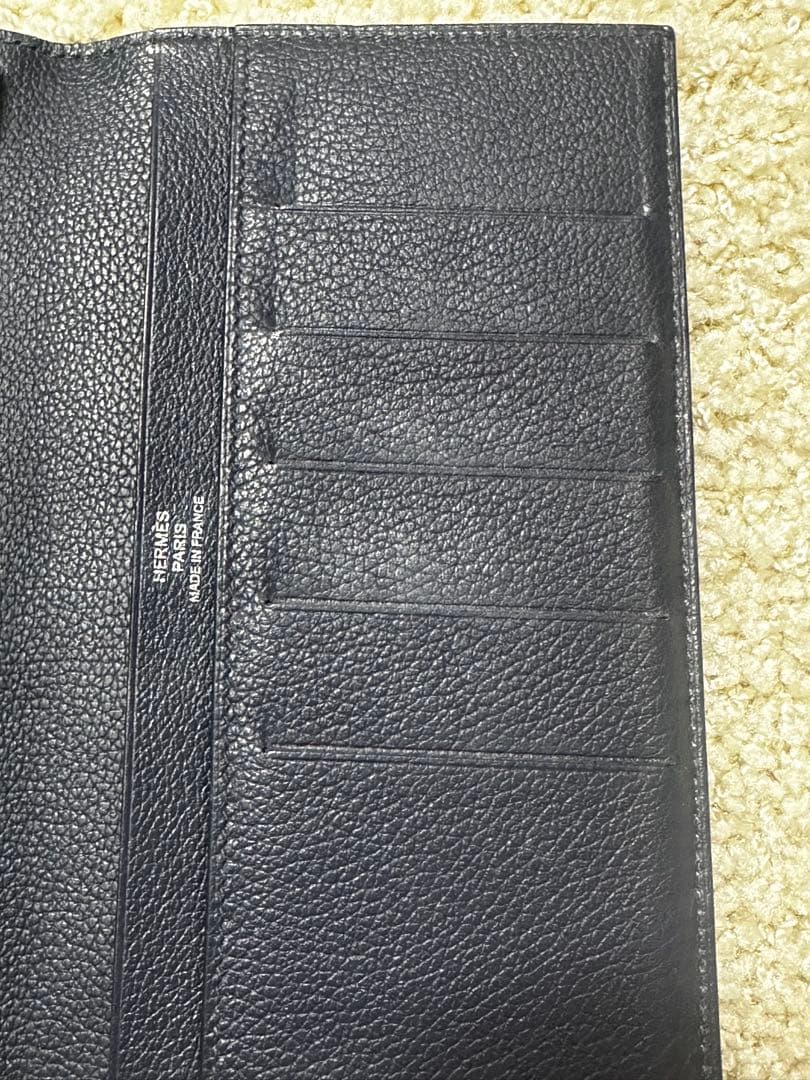 HERMES ネイビー レザー 長財布