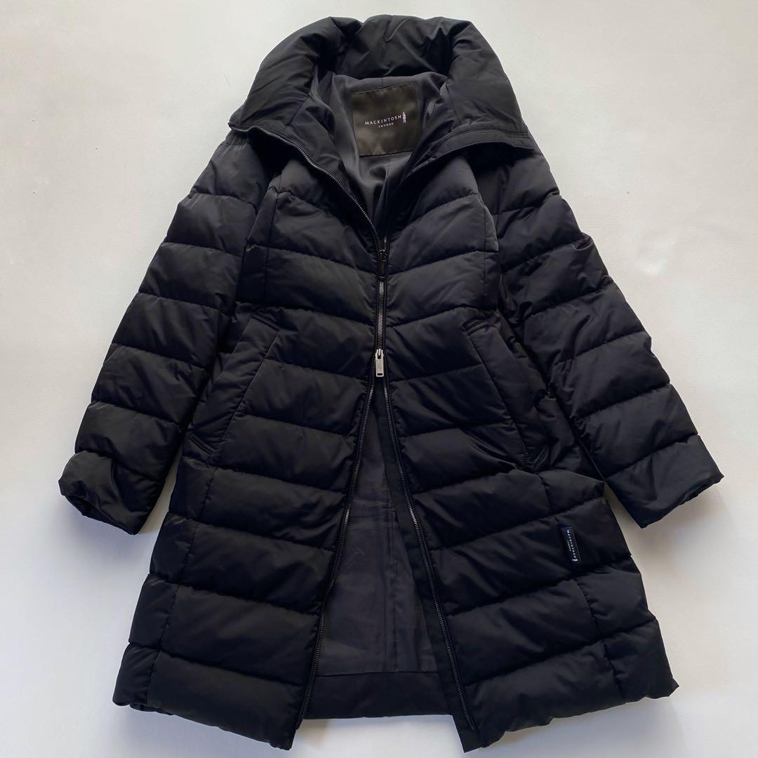 【極美/ダウン】マッキントッシュロンドン スタンドカラーコート 黒 38