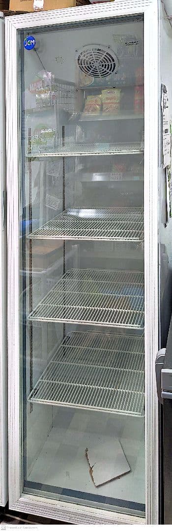 JCM ガラス冷蔵庫 5棚 スリムデザイン