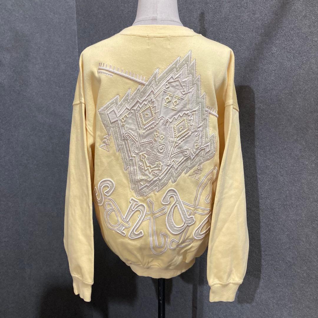 santa fe イエロー オーバーサイズ トレーナー　総刺繍　レア　サンタフェ