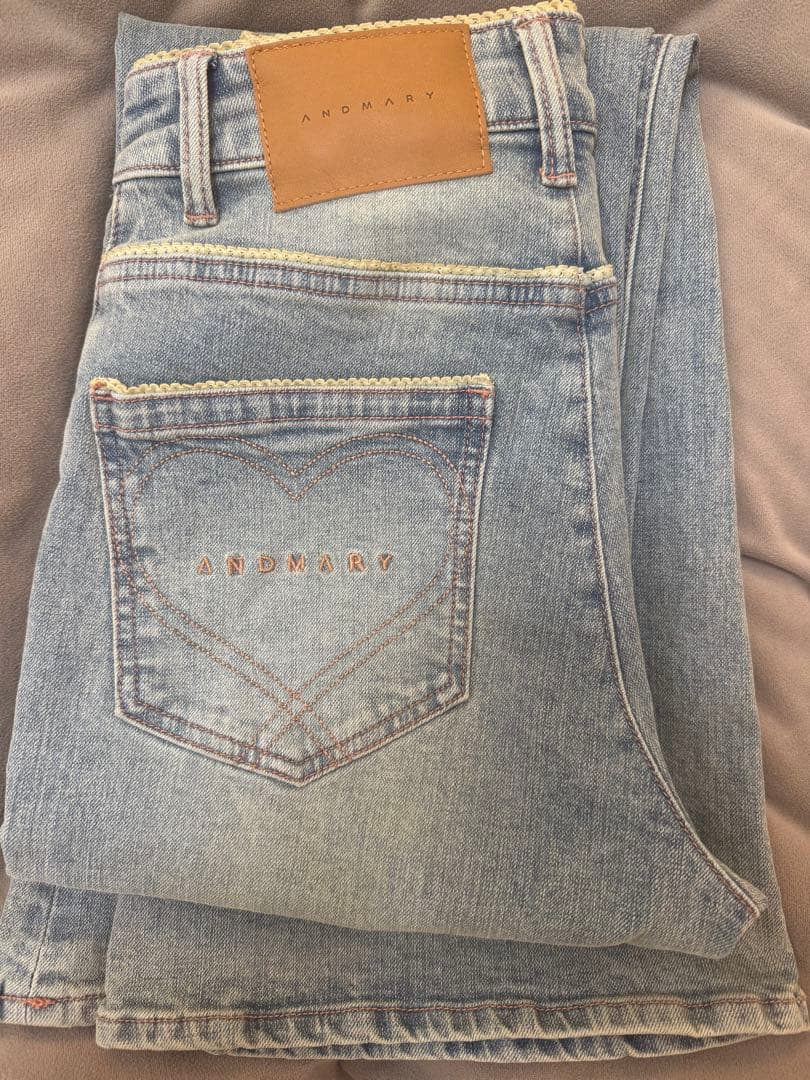 パンツ andmary Heart stitch denim M