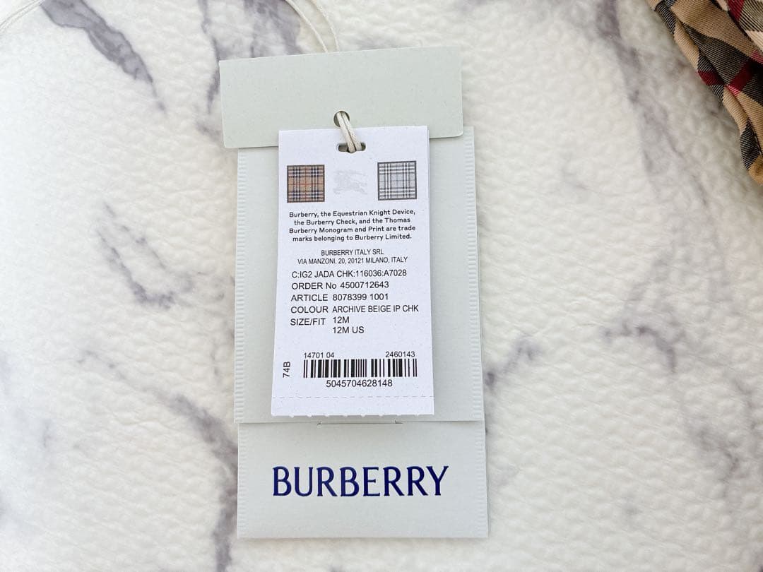 バーバリー　ワンピース　80/12M