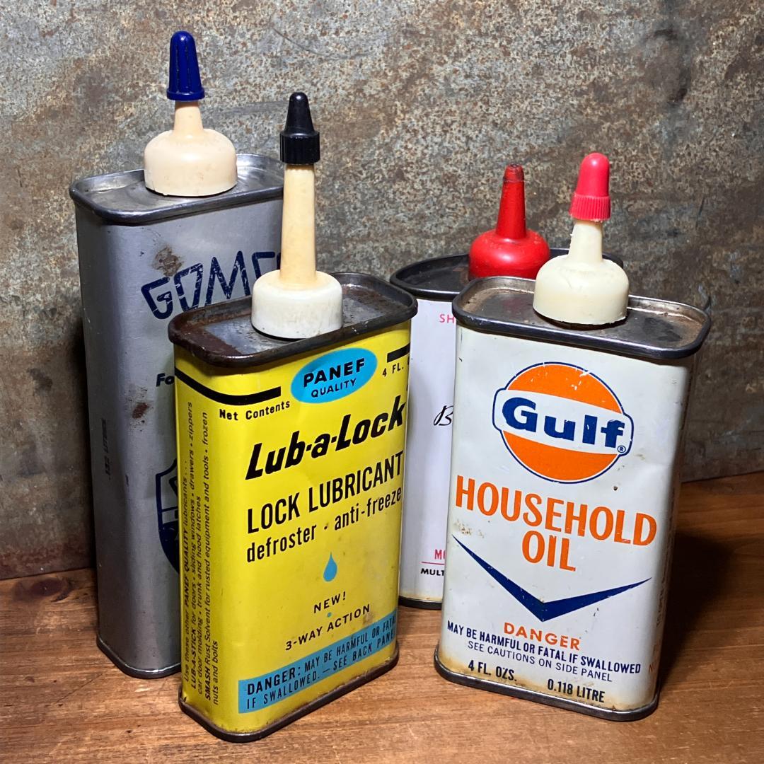 オイル缶4本★1950s-60s／USA／vintage／アメリカ