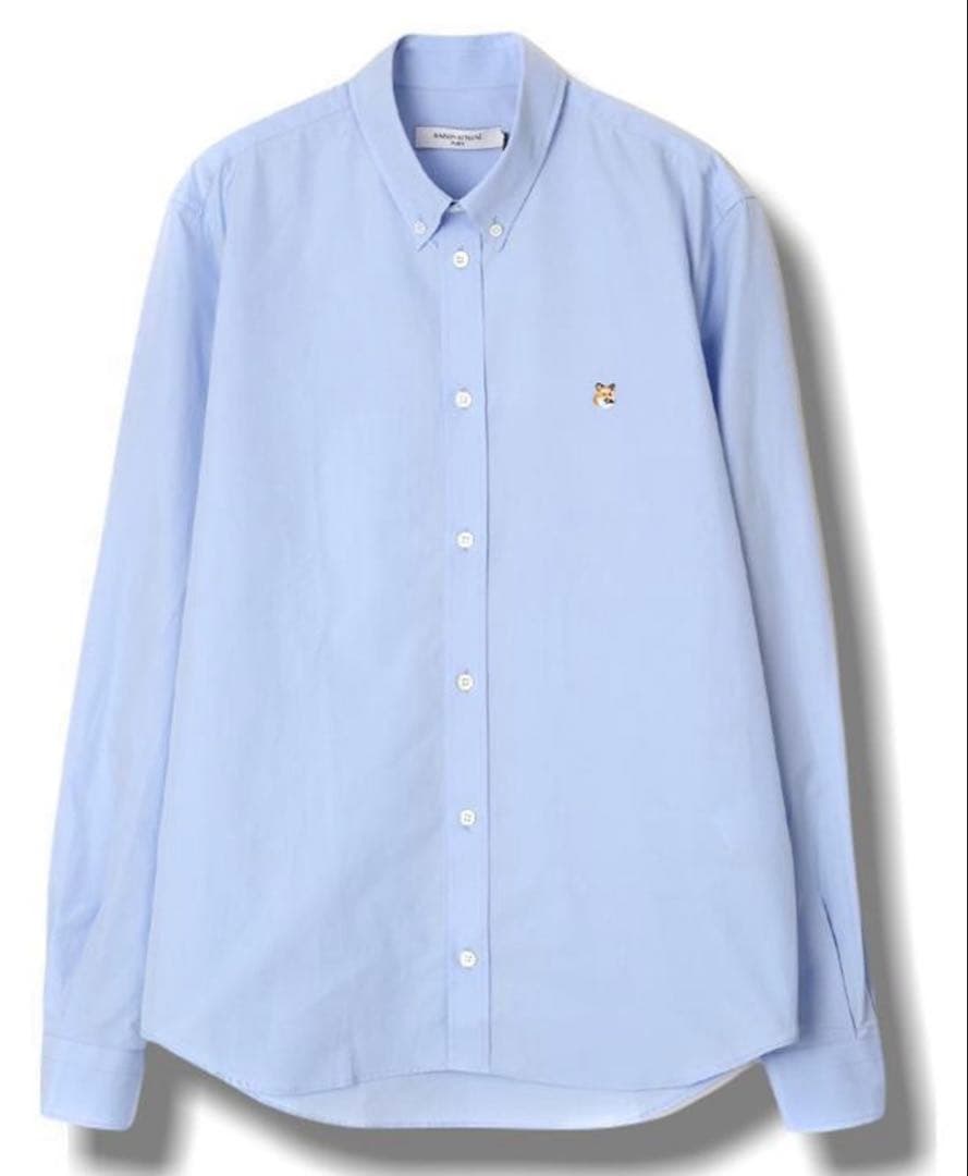 メゾンキツネ MAISON KITSUNE ボタンダウンシャツ 38 青 ブルー