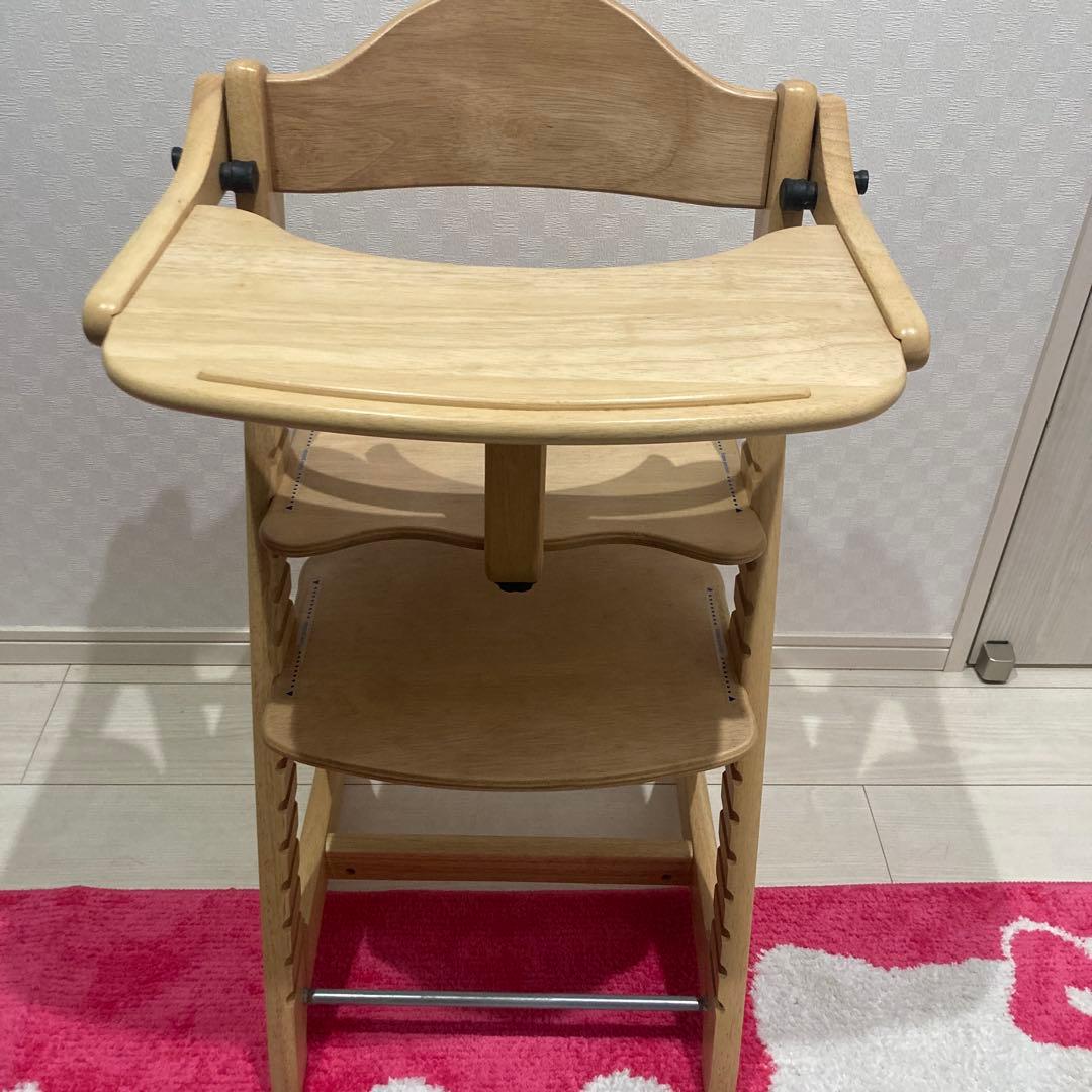 大和屋 すくすくチェアスリムプラス テーブル＆ガード付 ハイチェア ベビーチェア