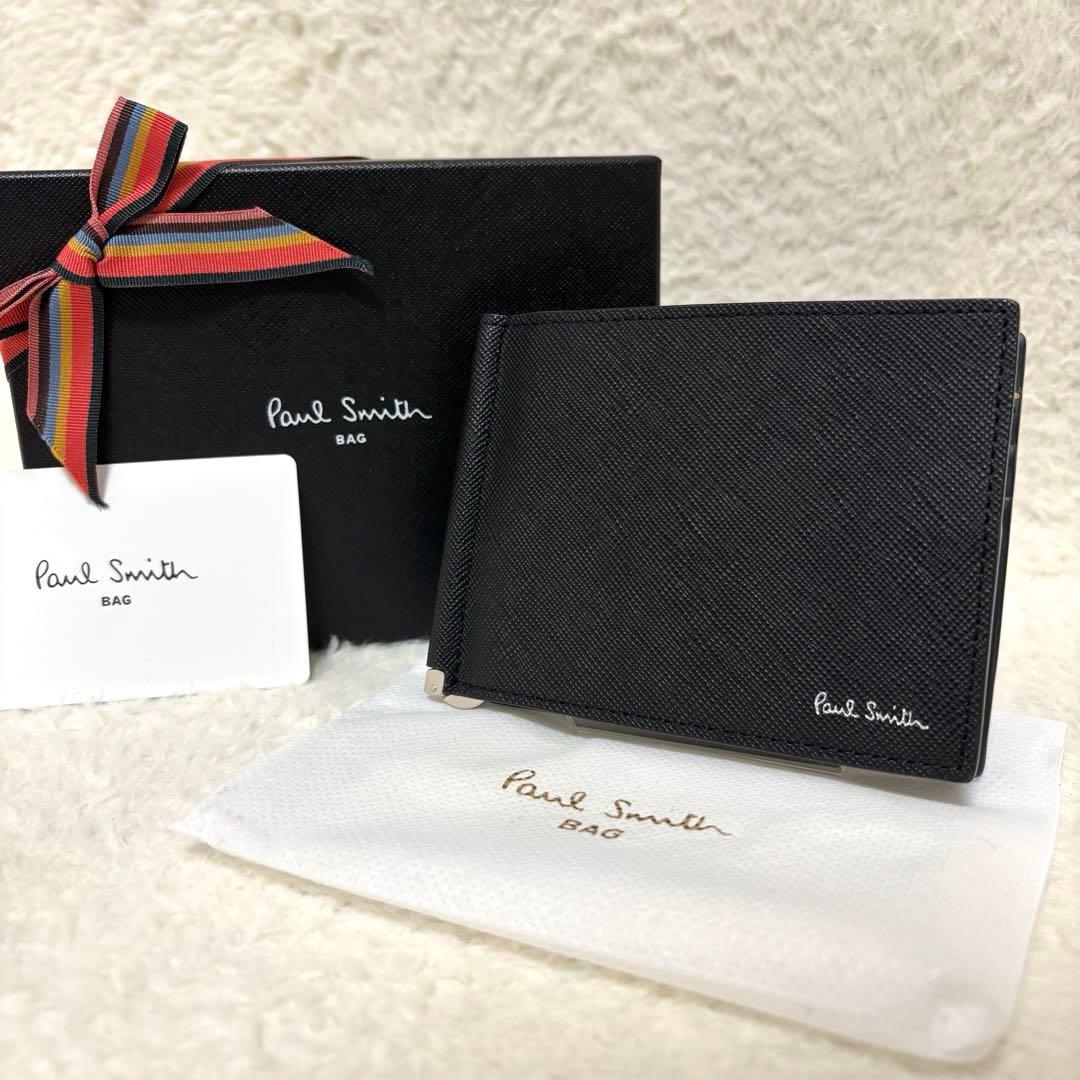 未使用品 ポールスミス マネークリップ 小銭入れ カードケース 保存箱付き 黒