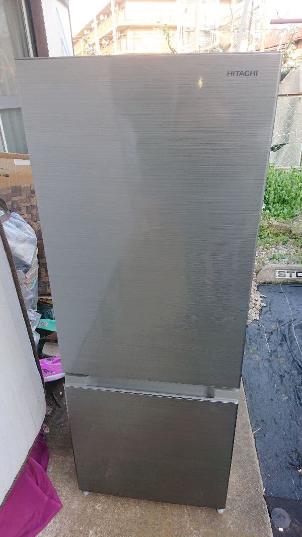 HITACHI 2021年製 2ドア冷蔵庫 メタリックシルバー 154L