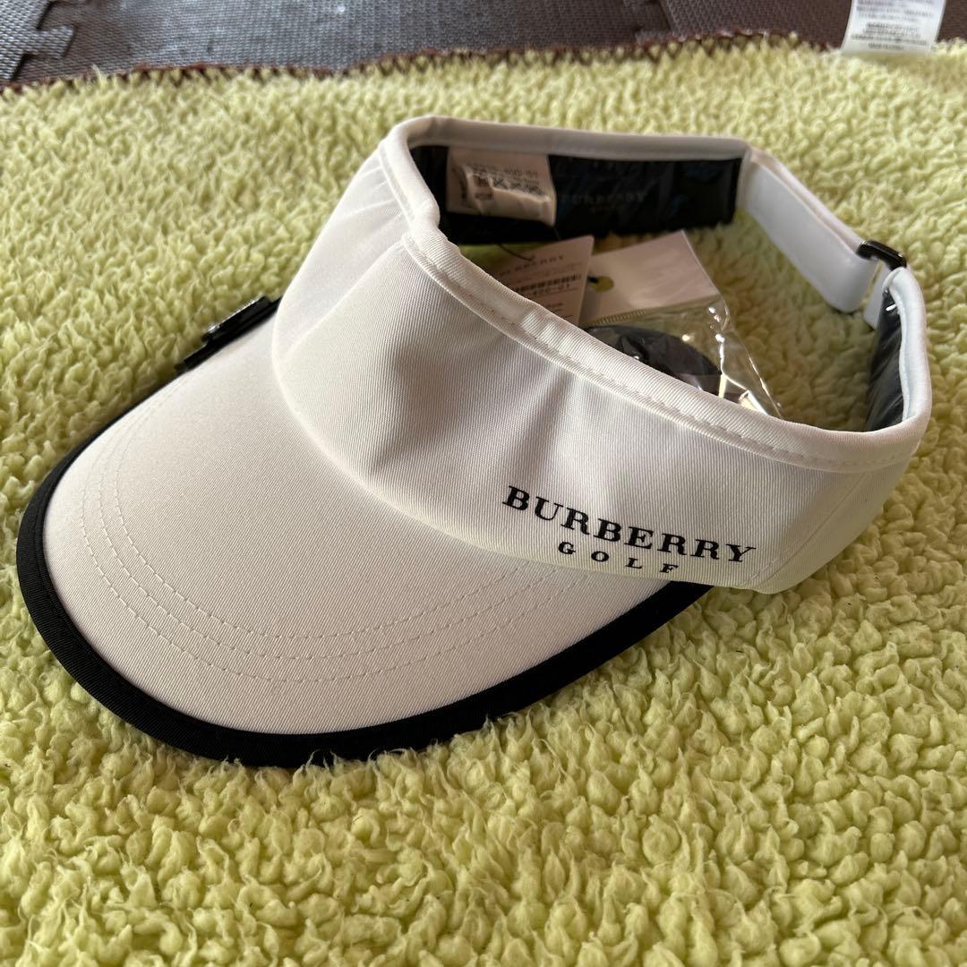 《未使用》BURBERRY GOLFサンバイザー　キャップ ホワイト
