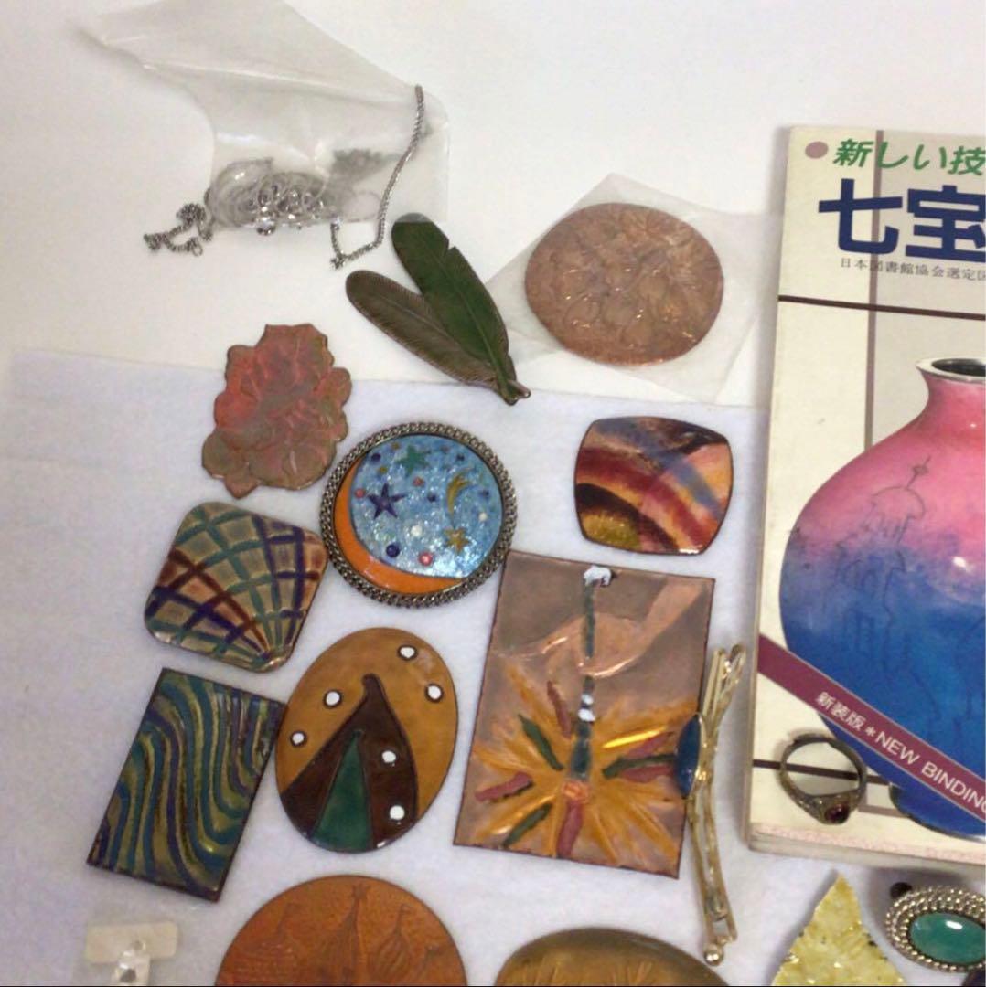 七宝焼き　アクセサリー　バッジ　ネックレス　ハンドメイド