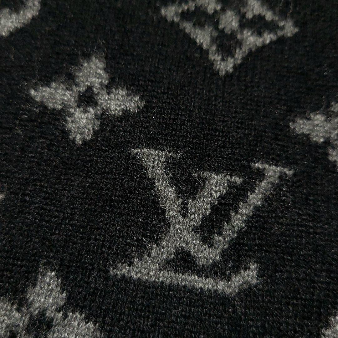 極美品 ルイヴィトン　カシミヤ ニット セーター ハーフ&ハーフ モノグラム 黒