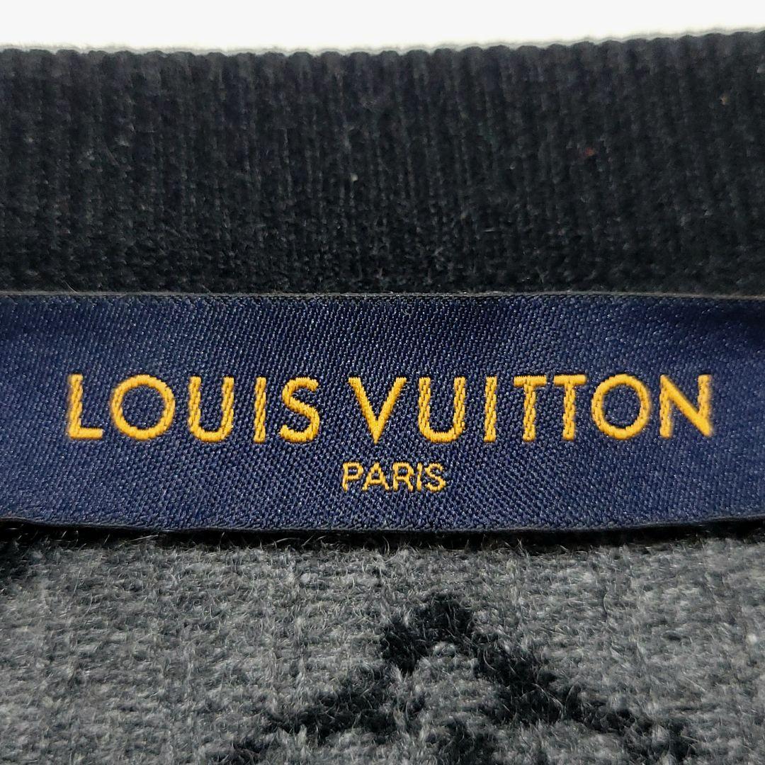 極美品 ルイヴィトン　カシミヤ ニット セーター ハーフ&ハーフ モノグラム 黒