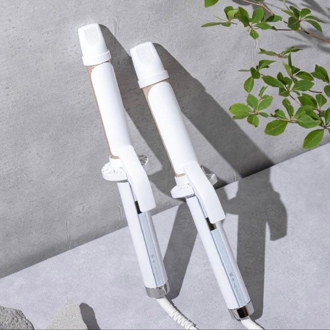 新品未開封 キヌージョ コテ カールアイロン 28mm 絹女 ギフト包装　白