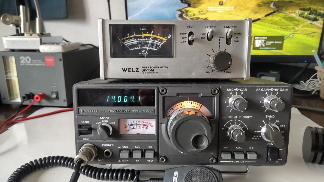 トリオTS-120V HF10W 機の修理品+マイク FT8入門に？
