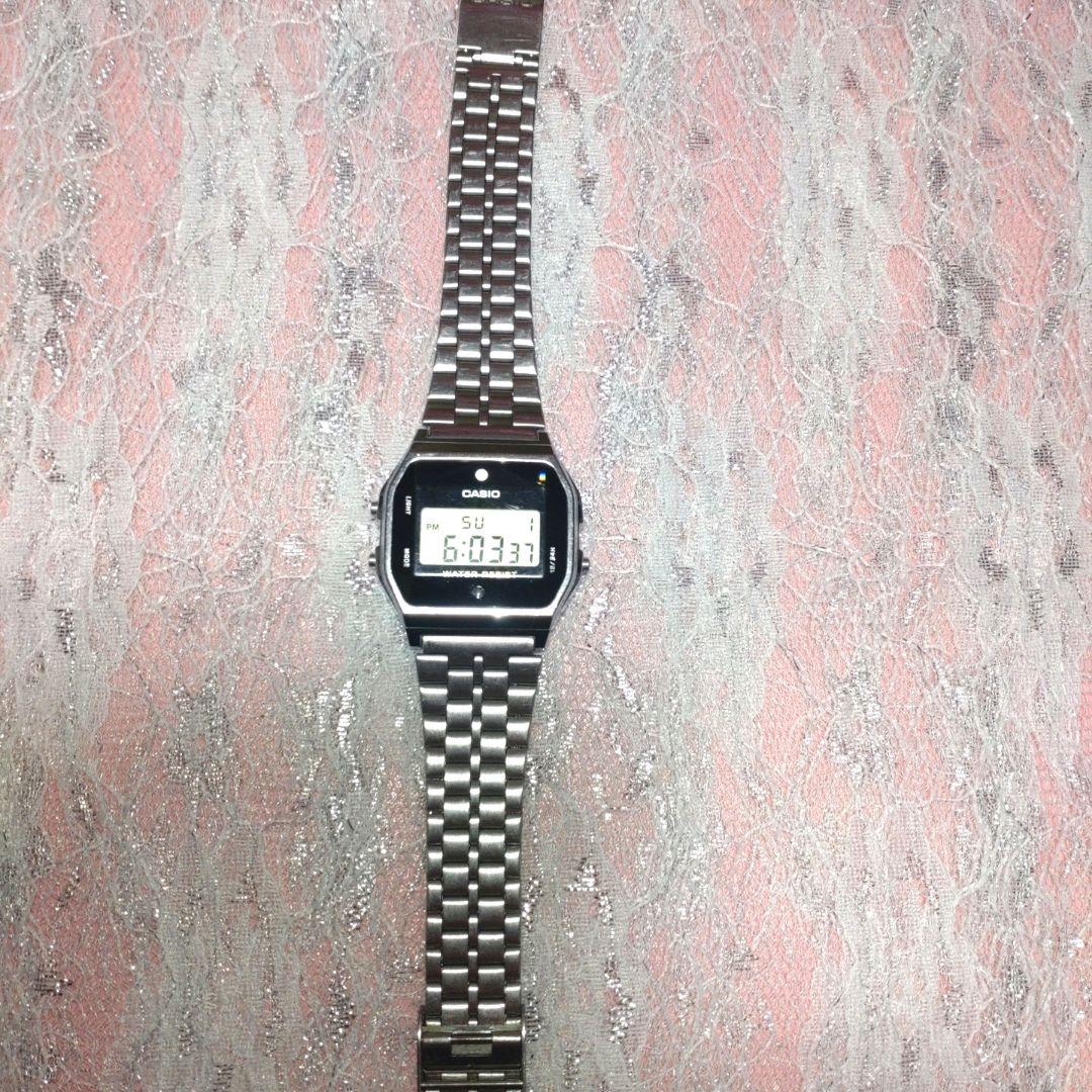 ✨美品✨CASIO✨チープカシオ A159W　天然ダイヤ付きメンズ腕時計
