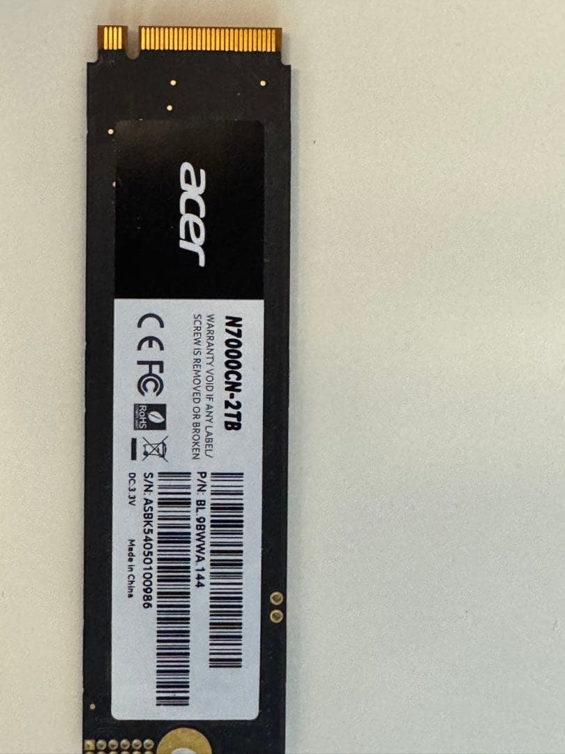 acer N7000CH 2TB 内蔵型SSD