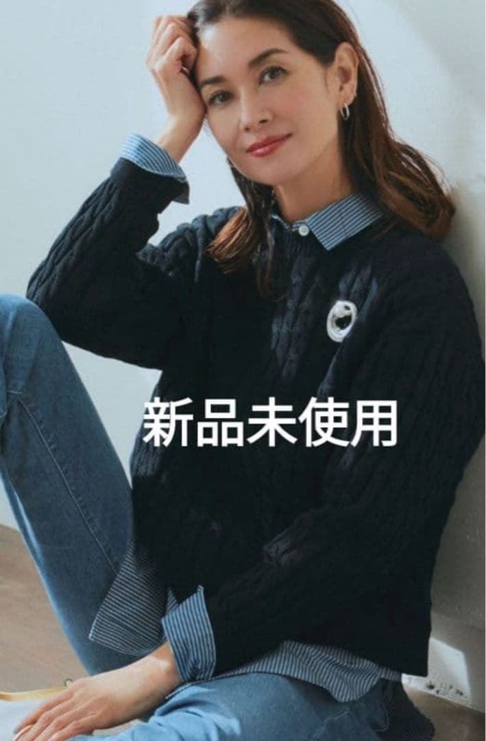 Oggi掲載洗えるコットンギマケーブルニット大きいサイズ44自由区組曲ICB