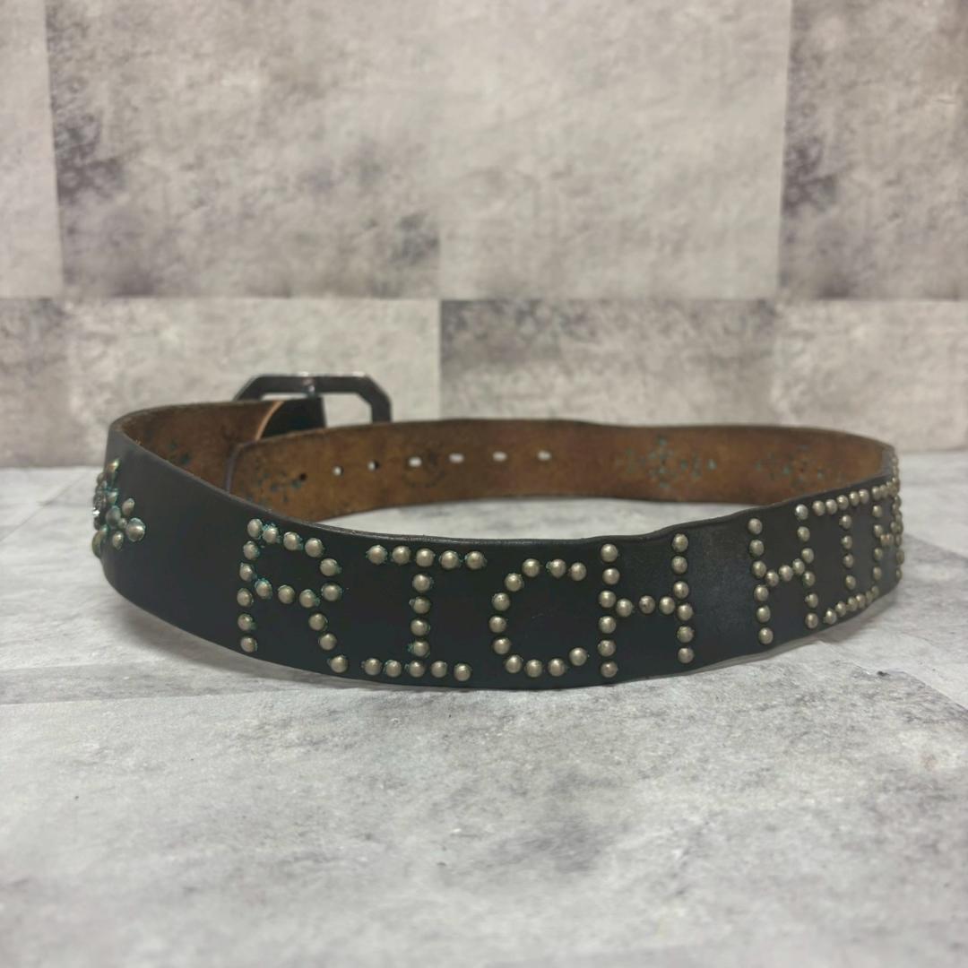 OLD STUD スタッズベルト　ハンドメイド レザー DMG16