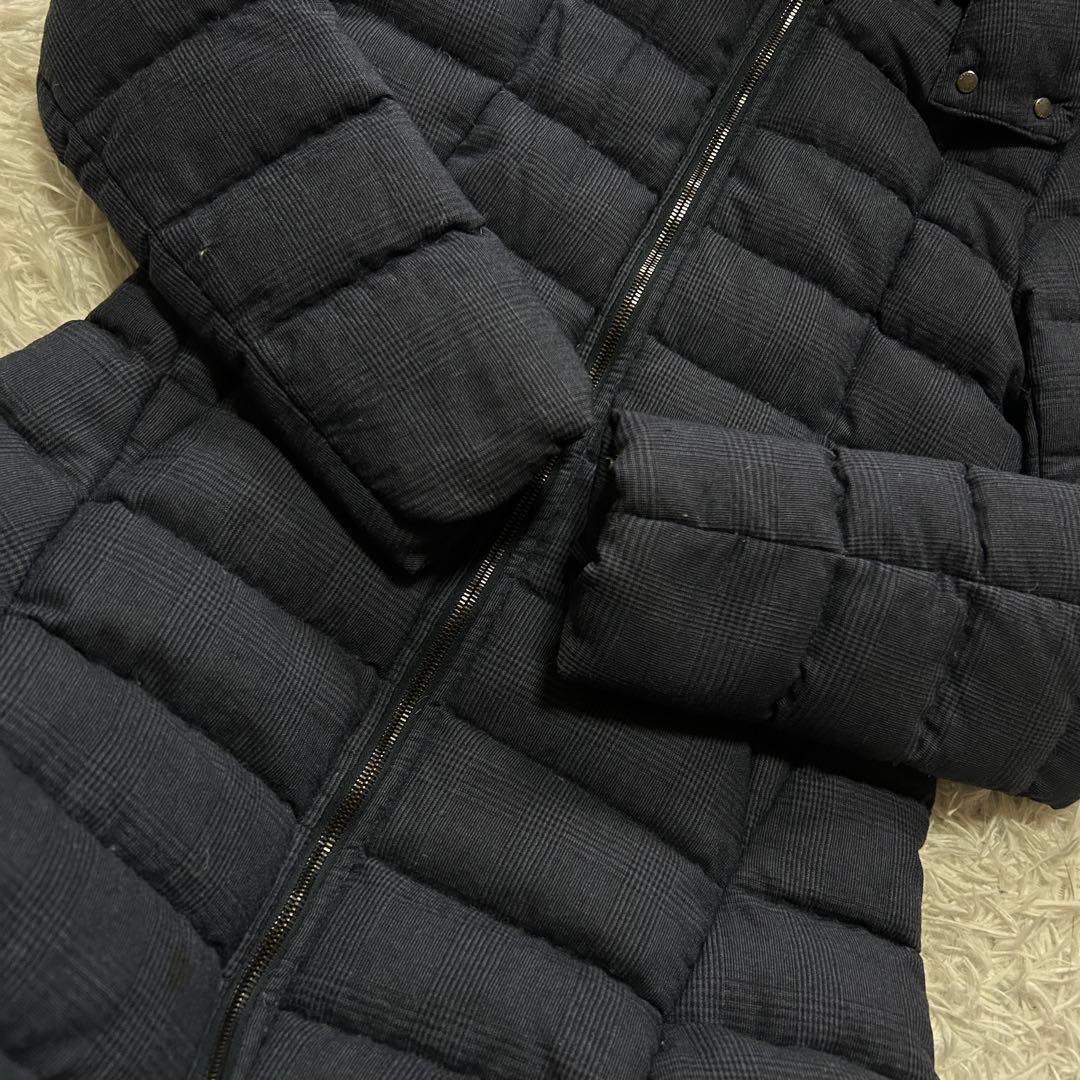 【希少】タトラス ウール カシミヤ チェック柄 リアルファー ダウンコート