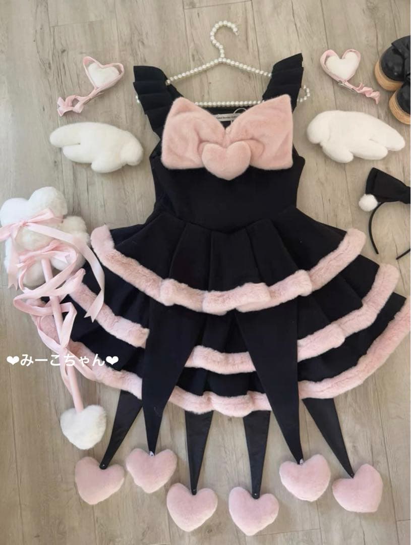 見習いキューピッド　2点セット★黒　甘ロリ　しゅくれどーる　ロリィタ　ロリータ