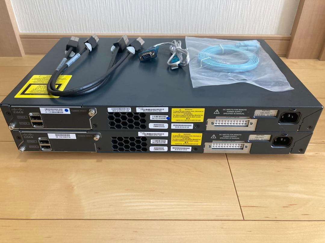 【CCNA、CCNP】スタック2台ciscoL2スイッチWS-C2960X-24