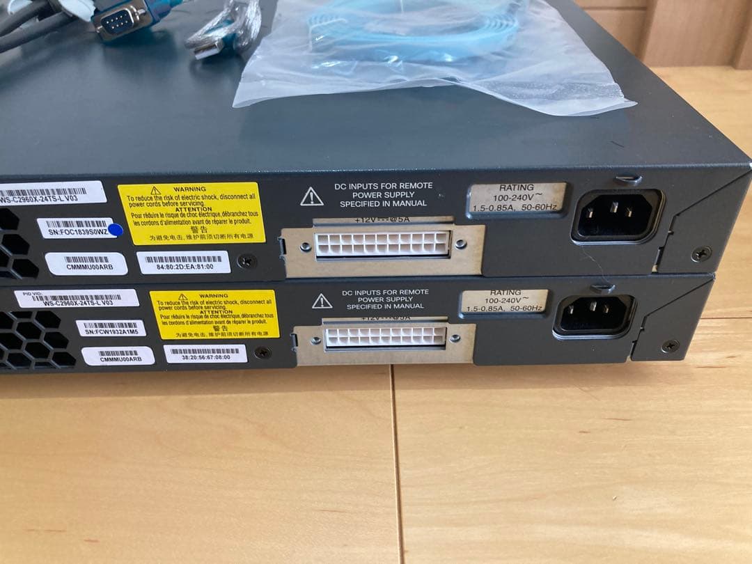 【CCNA、CCNP】スタック2台ciscoL2スイッチWS-C2960X-24