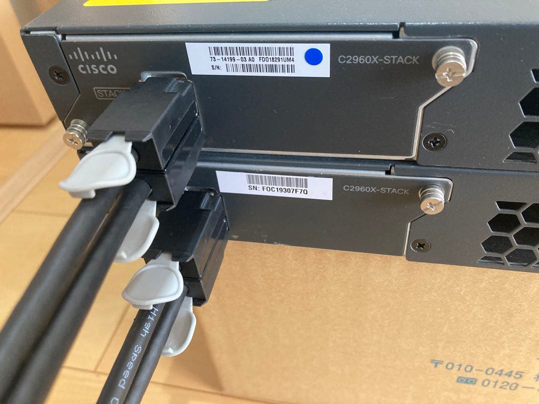 【CCNA、CCNP】スタック2台ciscoL2スイッチWS-C2960X-24