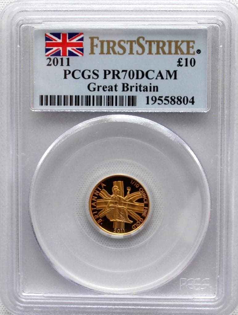 2011年 イギリス ブリタニア 10ポンド 金貨 PCGS PR70DCAM