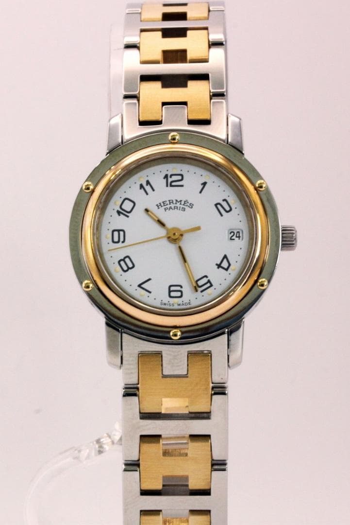 HERMES　CL3.240　エルメス　クリッパー　ケース・保証書付　White