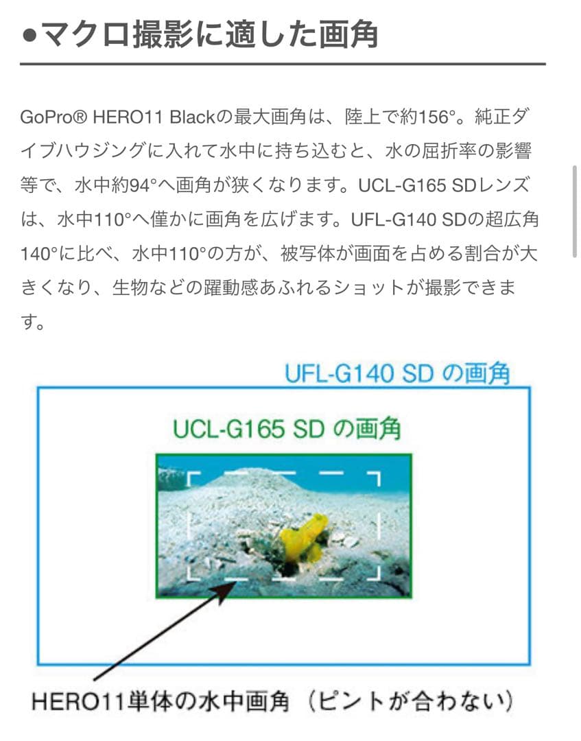 GoPro用水中レンズ INON UCL-G165 SD(フロントマスクセット)