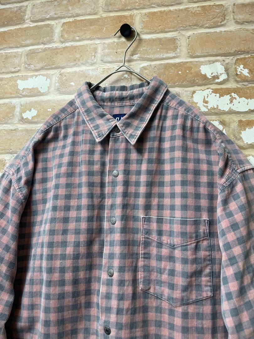 90s old gap GAP ギャップ　チェックシャツ　ネルシャツ　ピンク