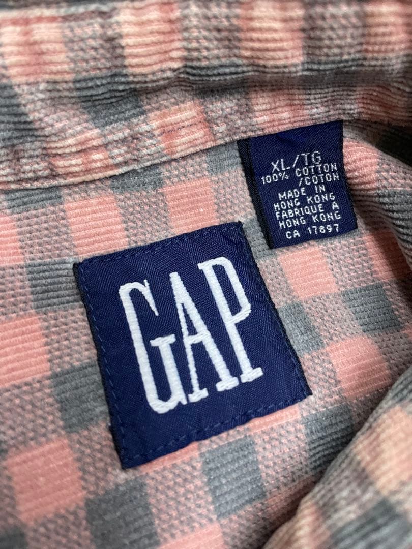90s old gap GAP ギャップ　チェックシャツ　ネルシャツ　ピンク