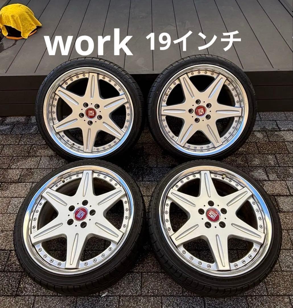 ４本タイヤホイールセット　19インチ　LS ホイール　アルファード　WORK