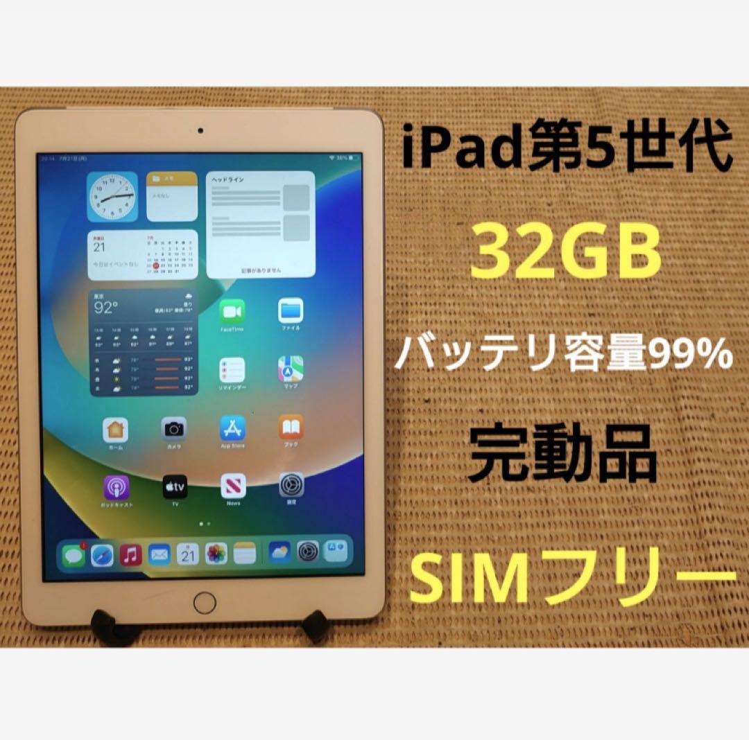 完動品SIMフリーiPad第5世代(A1823)本体32GB送料込W47Z3
