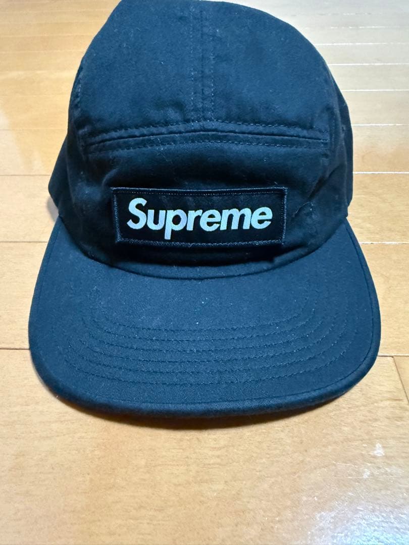 Supreme ブラックキャップ　キャンプキャップ