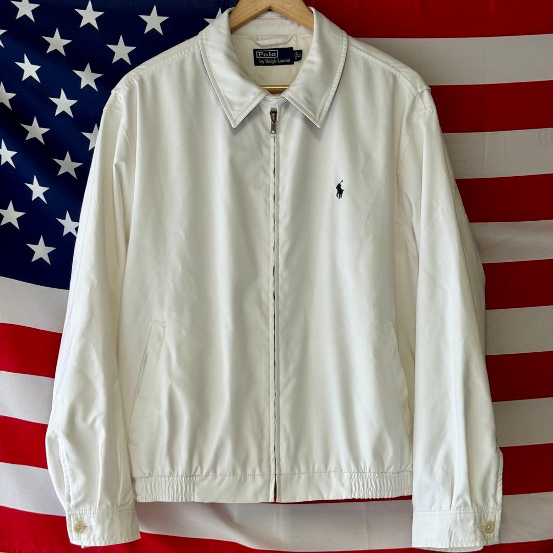 美品 ラルフローレン スイングトップ ブルゾン ジャケット ホワイト LL