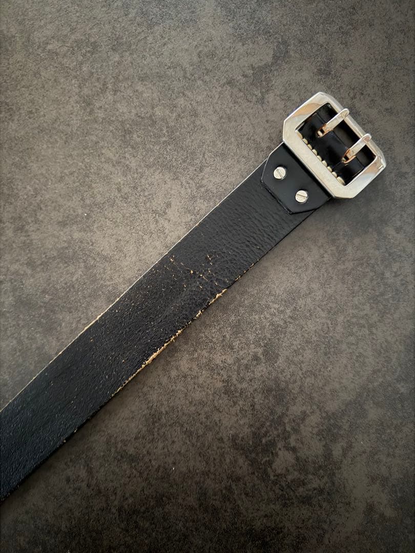 エヴィス ど根性ベルト レザーベルト 黒 ブラック EVISU
