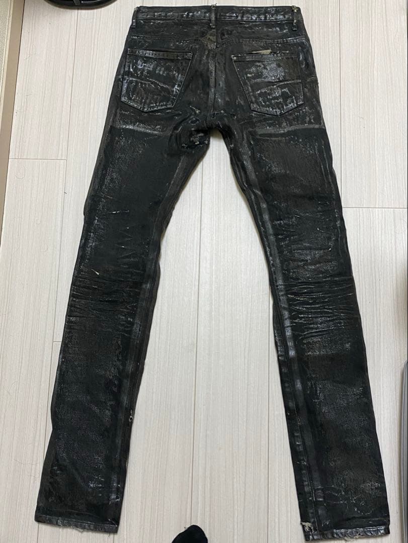 dior homme デニム ラスターコーティング デニム デストロイ