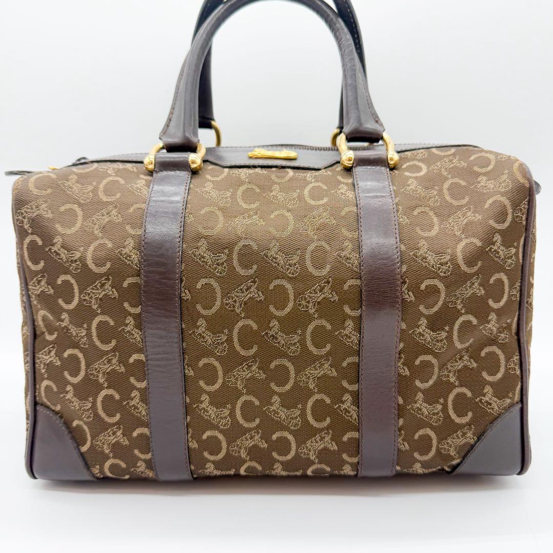CELINE ミニボストンハンドバッグ Cマカダム 馬車金具