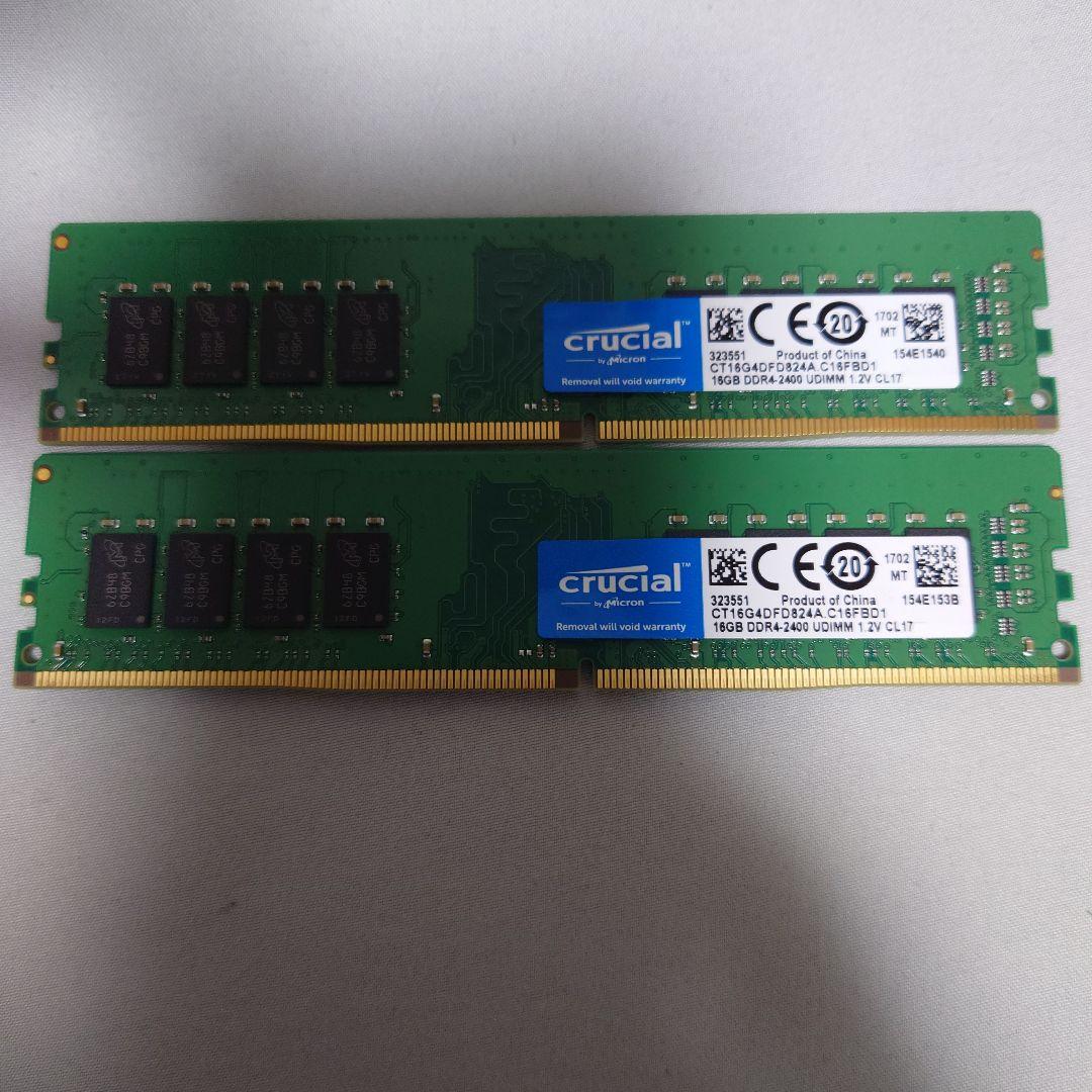 メ*ロ様 Crucial 32GB 16×2 DDR4-2400CT16G4DF