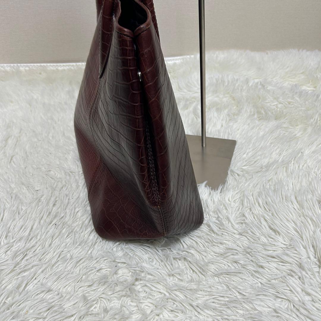 ユナイテッドアローズ　トートバッグ　クロコ型押し　ブラウン