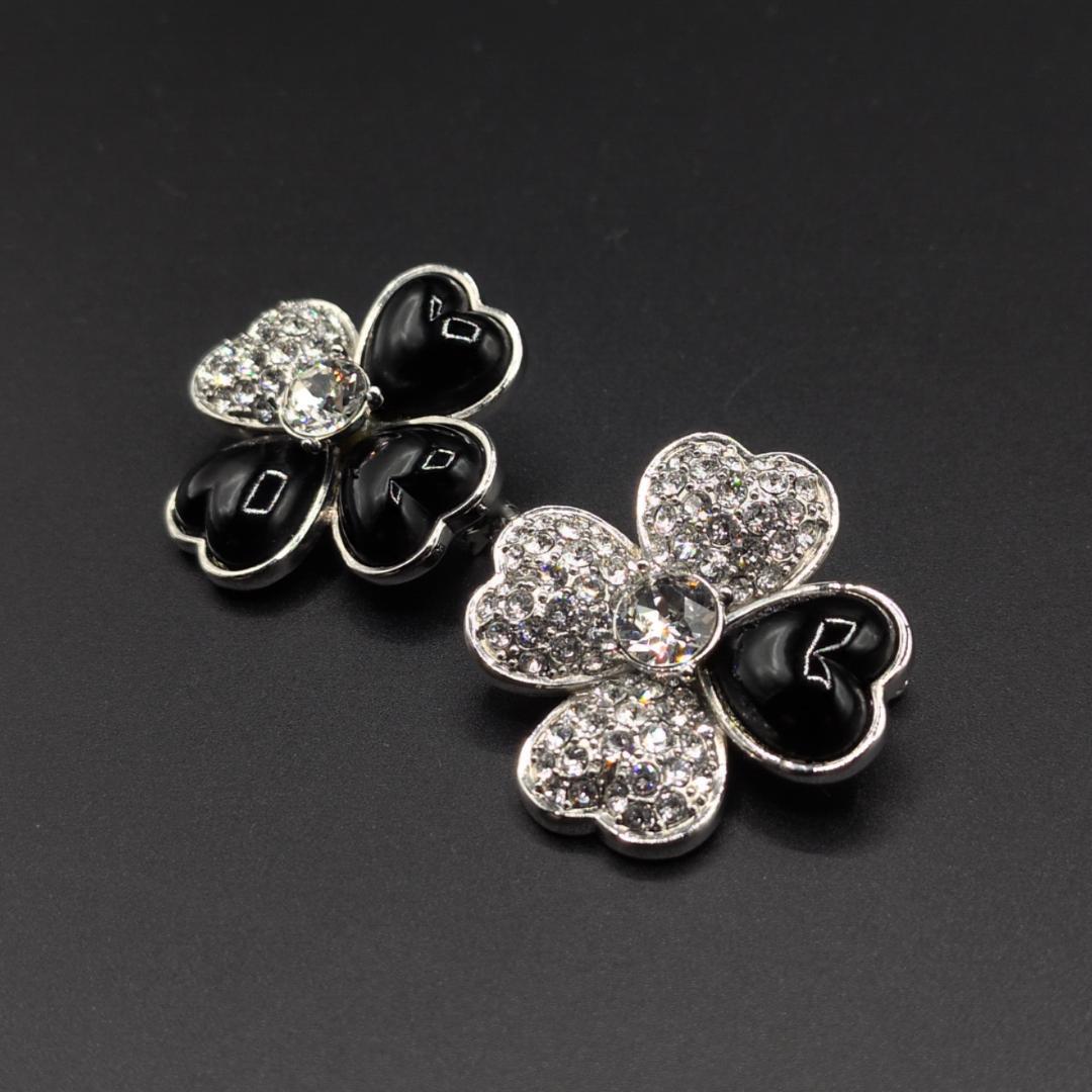 ルネ Rene クローバー ラインストーン ビジュー 2点セット ブローチ