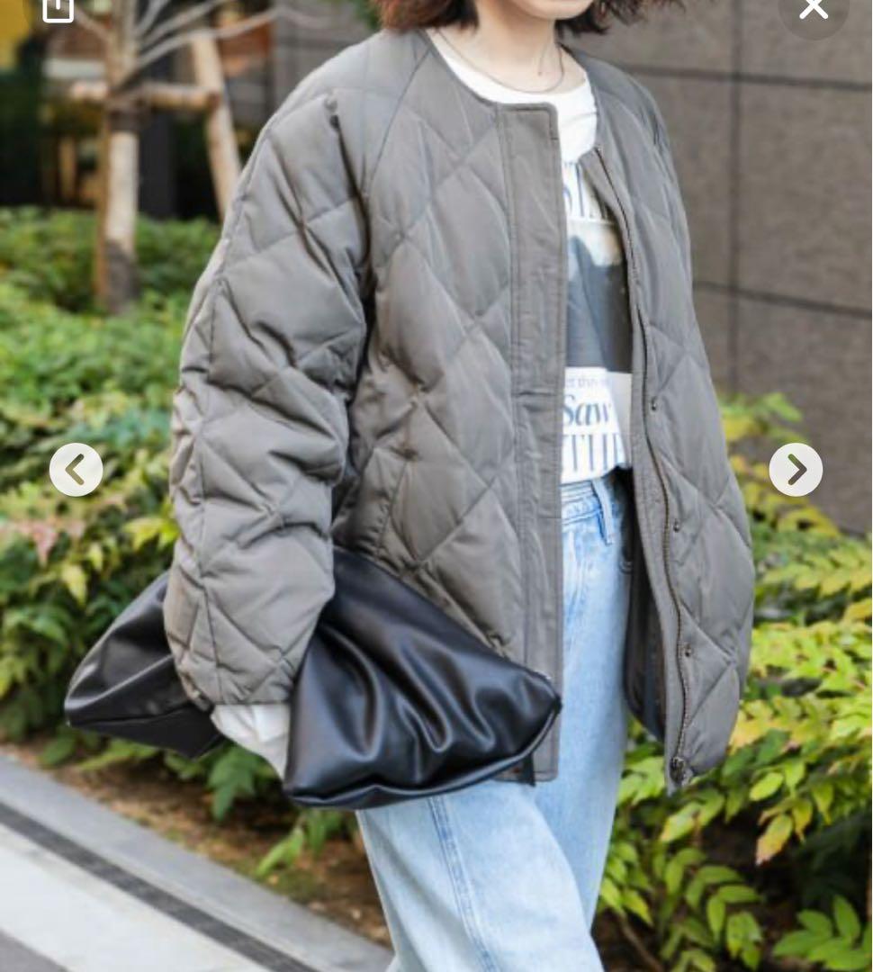 URBAN RESEARCH コクーンキルティングダウンフリー　グレーカーキ