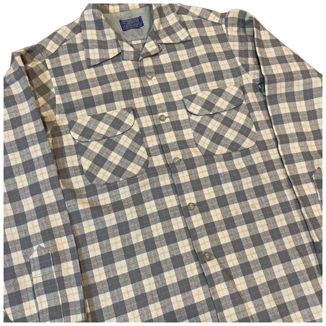 デ*ス様 50s~ pendleton オープンカラーチェックシャツ