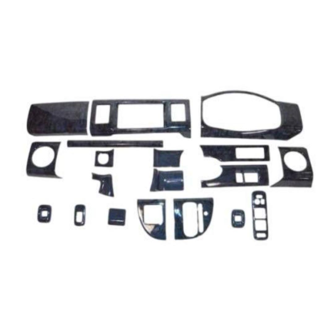 スズキ エブリイ ワゴン DA64 インテリアパネル 黒木目 19ピース