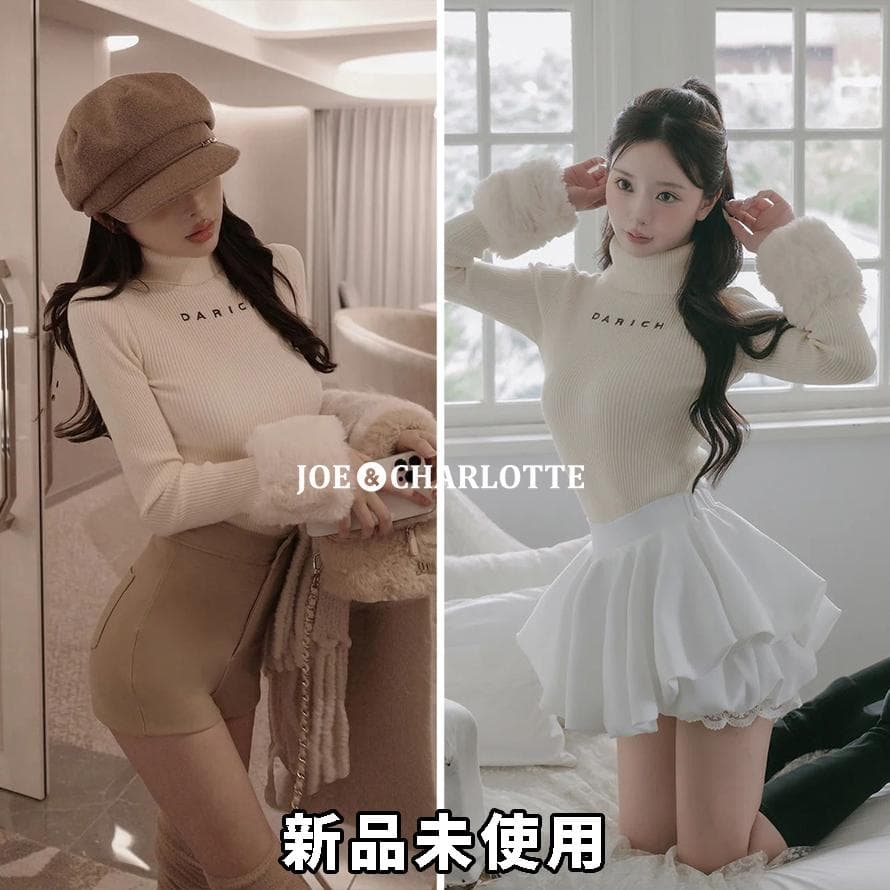 ダーリッチ darich スムースファーリブニットトップス アイボリー IVO