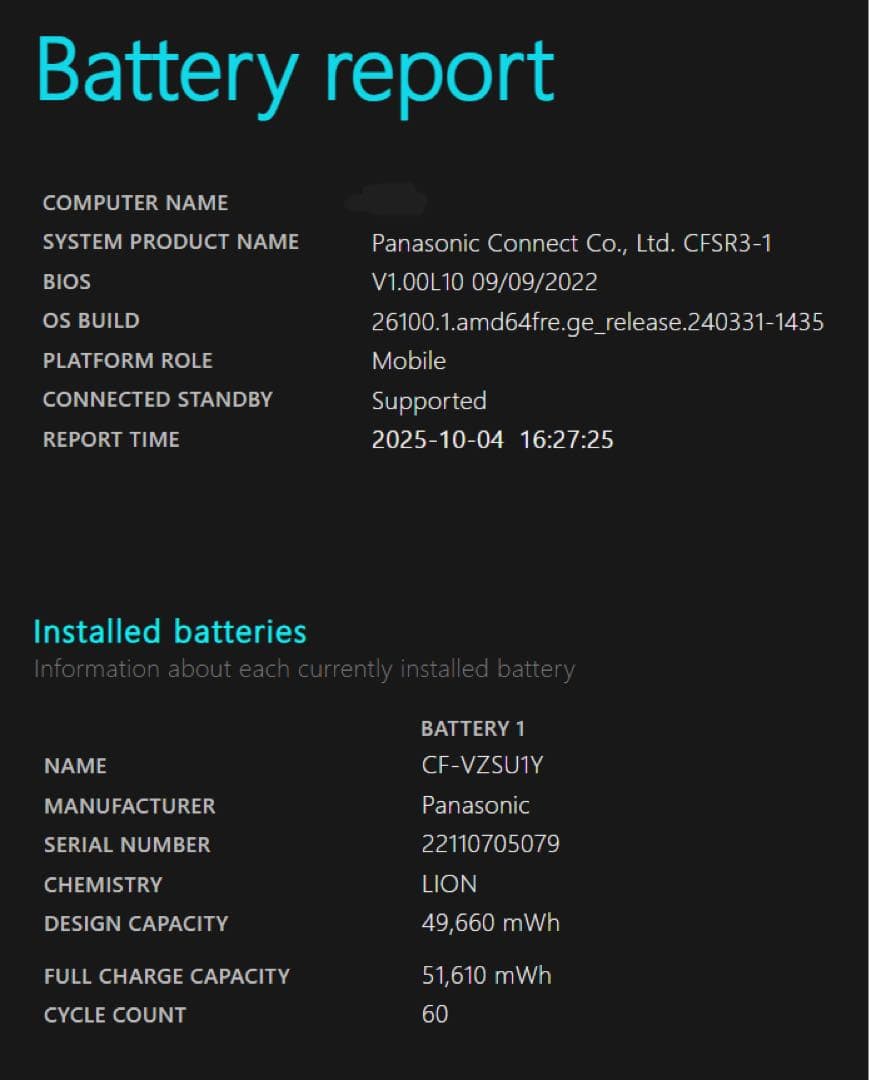 Windowsノート本体 Panasonic Let's note CF-SR3
