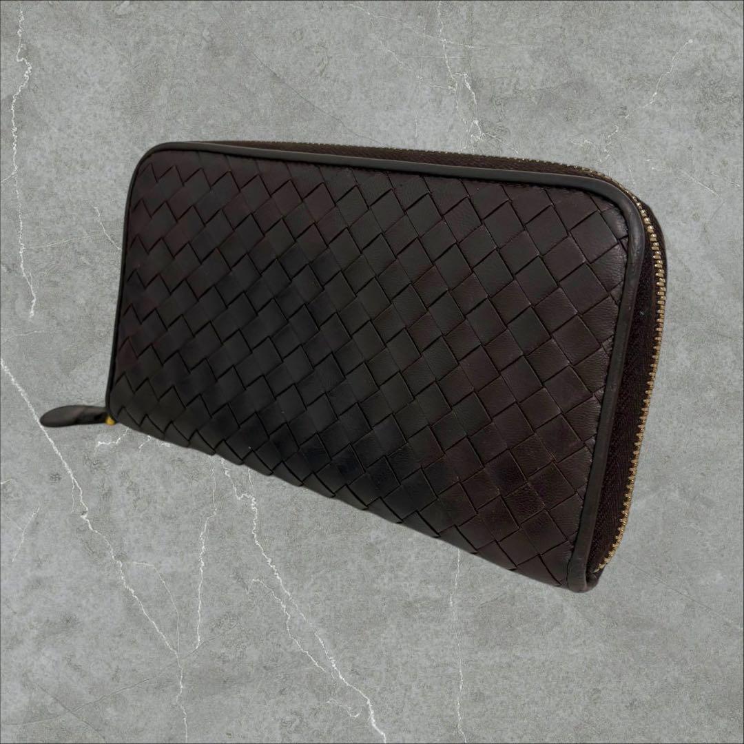極美品✨ ボッテガヴェネタ イントレチャート　長財布 ラウンドファスナー
