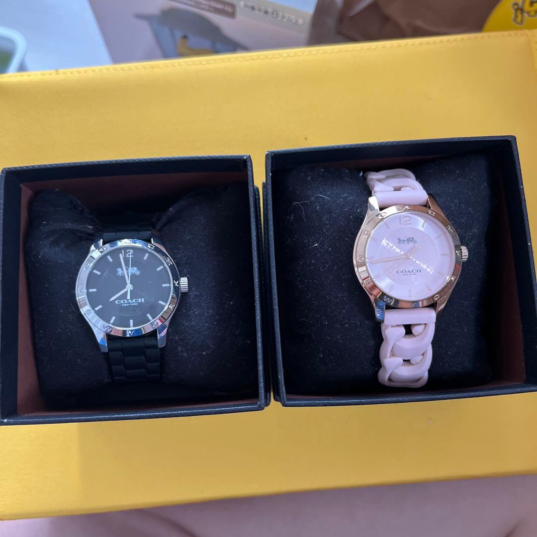 (電池切れ)COACH カジュアル時計 2点セット箱付き