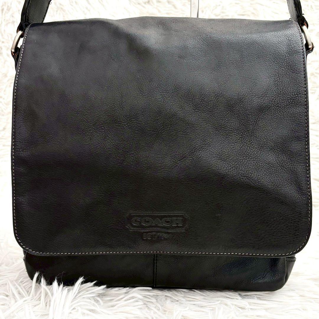 コーチ　ロゴエンボス　レザー　メッセンジャー　ショルダーバッグ　大容量