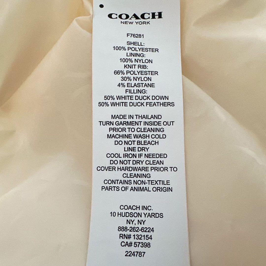 COACH コーチ ダウン ショート丈 ホワイト 総柄 ロゴ金具 M